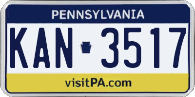 PA license plate KAN3517