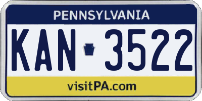 PA license plate KAN3522