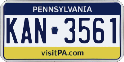 PA license plate KAN3561