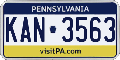 PA license plate KAN3563