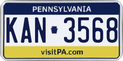 PA license plate KAN3568