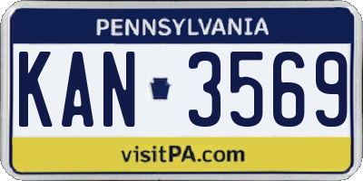PA license plate KAN3569