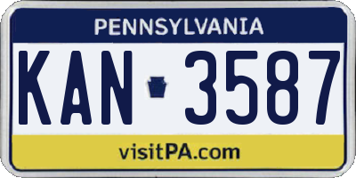 PA license plate KAN3587
