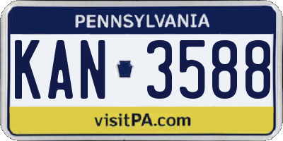 PA license plate KAN3588