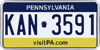 PA license plate KAN3591