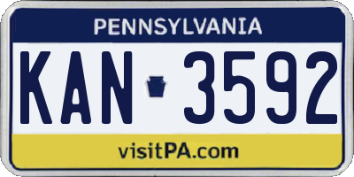 PA license plate KAN3592