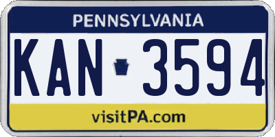 PA license plate KAN3594