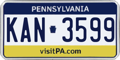 PA license plate KAN3599