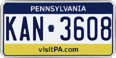 PA license plate KAN3608