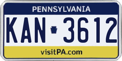PA license plate KAN3612