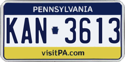 PA license plate KAN3613