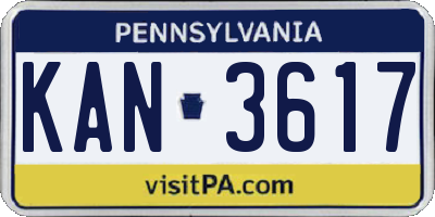 PA license plate KAN3617
