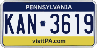 PA license plate KAN3619