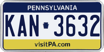 PA license plate KAN3632