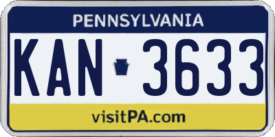 PA license plate KAN3633