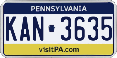 PA license plate KAN3635