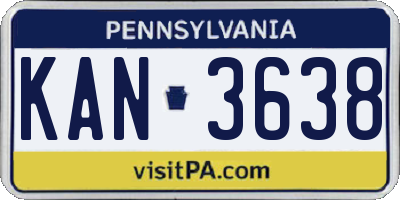 PA license plate KAN3638