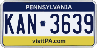 PA license plate KAN3639