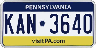 PA license plate KAN3640