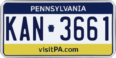 PA license plate KAN3661