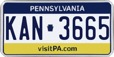 PA license plate KAN3665