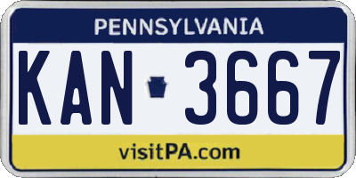 PA license plate KAN3667
