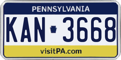 PA license plate KAN3668