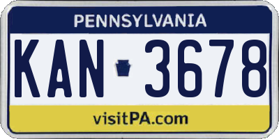 PA license plate KAN3678