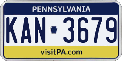PA license plate KAN3679