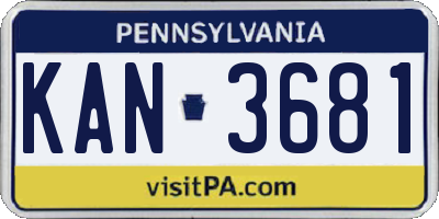 PA license plate KAN3681