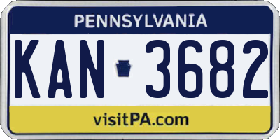 PA license plate KAN3682