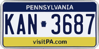 PA license plate KAN3687