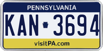 PA license plate KAN3694