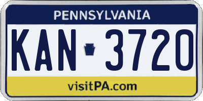 PA license plate KAN3720