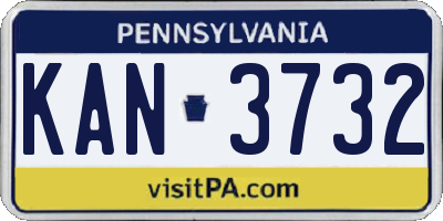 PA license plate KAN3732
