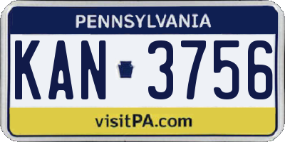PA license plate KAN3756