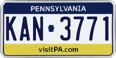 PA license plate KAN3771