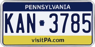 PA license plate KAN3785
