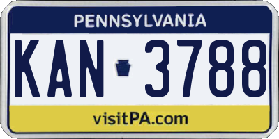 PA license plate KAN3788