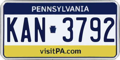 PA license plate KAN3792