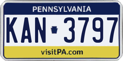 PA license plate KAN3797