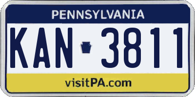 PA license plate KAN3811