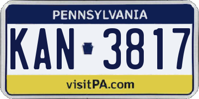 PA license plate KAN3817