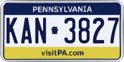 PA license plate KAN3827
