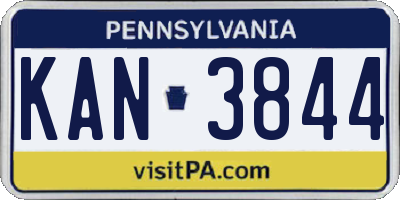 PA license plate KAN3844
