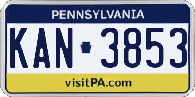 PA license plate KAN3853