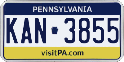 PA license plate KAN3855