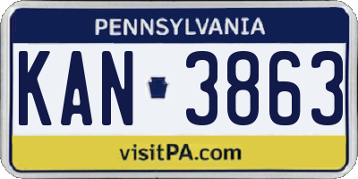 PA license plate KAN3863