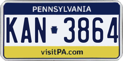 PA license plate KAN3864