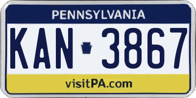 PA license plate KAN3867
